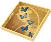 Goebel® - Joanna Charlotte | Decoratief dienblad "Blue Butterflies" | Artis Orbis, vlinders, 37cm