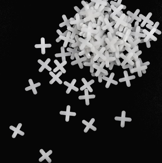 500 stuks Tegelafstandhouders, 4 mm Tegelafstandhouders, Decoratieve Tegel, Muur Vloertegel Plastic Kruisafstandhouder, Witte Tegelafstandhouders, Plaatafstandhouders voor Tegel Bevestigingsmat