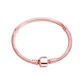 Tracelet - Zilveren Armbanden - Bedelarmband Rosé | Kogel sluiting | 925 Sterling Zilver | Rosé verguld - Pandora compatible - 925 Zilver Certificaat - In Leuke Cadeauverpakking -