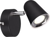 LED Wandspot - Nitron Toluno - 3W - Warm Wit 3000K - 1-lichts - Rond - Mat Zwart - Kunststof