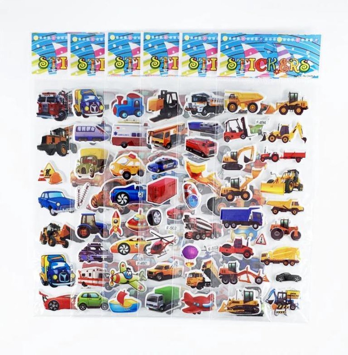 Pippashop 12 stickervellen voertuigen