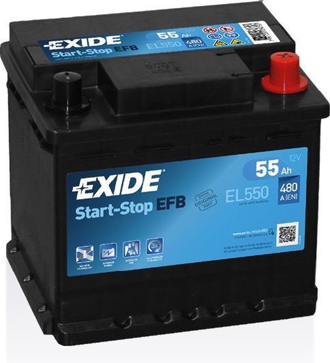 Exide Technologies EL550 Start-Stop 12V 55Ah EFB