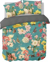 Y-NOT - Heritage Flower - Dekbedovertrek - Katoensatijn - 1 Persoons - 140x200/220 cm - Groen