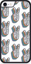 iPhone 8 Hardcase hoesje Love & Peace - Designed by Cazy