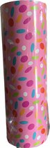 Roze Cadeaupapier Confetti Print C4149- Breedte 60 cm - 150m lang