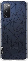 Casetastic Samsung Galaxy S20 FE 4G/5G Hoesje - Softcover Hoesje met Design - Abstraction Outline Black Transparent Print