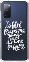 Casetastic Samsung Galaxy S20 FE 4G/5G Hoesje - Softcover Hoesje met Design - Coffee Wine White Transparent Print