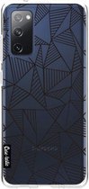 Casetastic Samsung Galaxy S20 FE 4G/5G Hoesje - Softcover Hoesje met Design - Abstraction Lines Black Transparent Print