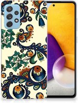 Hoesje maken Geschikt voor Samsung Galaxy A72 Telefoonhoesje met Naam Barok Flower