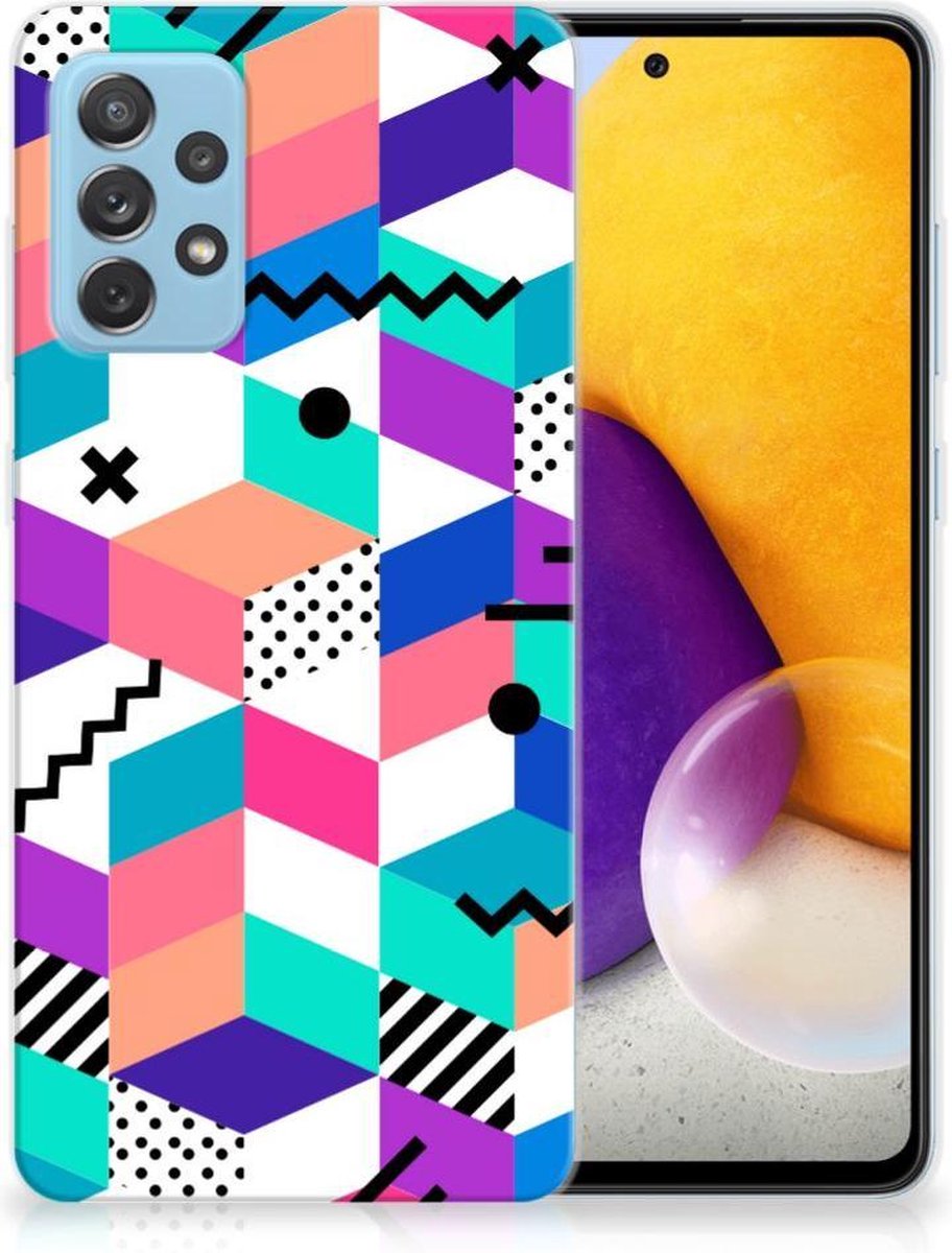 Samsung Galaxy A72 TPU Hoesje Blokken Kleurrijk