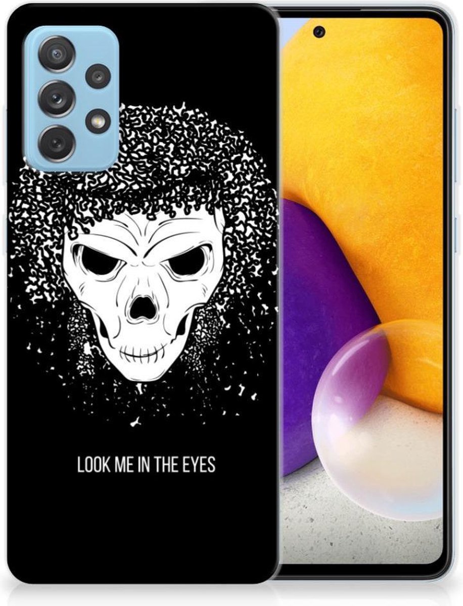 Silicone Back Case Samsung Galaxy A72 Skull Hair