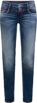 Soccx ® Jeans met gebruikte wassing en gekleurde naden, Blauw (W33 X L30)