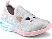 Bibi - Meisjes Sneakers -  Space Wave Kitty Grey/Sugar  - maat 24 -  met lichtjes