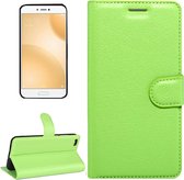 Voor xiaomi mi 5c litchi textuur horizontale flip lederen tas met magnetische gesp & houder & kaartsleuven & portemonnee (groen)