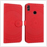 Voor Huawei Honor 8X Pressed Printing Pattern Horizontal Flip PU Leather Case with Holder & Card Slots & Wallet & & Lanyard (Red)