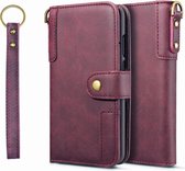 Koeienhuid textuur horizontale flip lederen case voor Galaxy S10, met houder & kaartsleuven & portemonnee & sling (rood)
