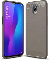 Brushed Texture Carbon Fibre Shockproof TPU Case voor OPPO R17 (Grijs)