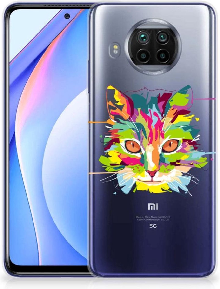 Back Cover voor Xiaomi Mi 10T Lite Telefoonhoesje met Naam Cat Color