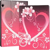 Voor Huawei T5 10.1 Inch geverfd patroon links en rechts open beugel lederen tas (liefde)