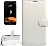 Voor LG X Max & X5 Litchi Texture Horizontaal Flip Leren Case met Magnetische Gesp & Houder & Kaartsleuven & Portemonnee (Wit)