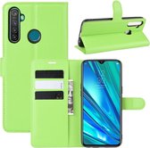 Voor OPPO Realme 5 Pro / Realme Q Litchi Texture horizontale flip lederen tas met portemonnee en houder & kaartsleuven (groen)