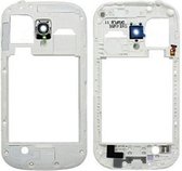 Middenframe Bezel Back Plate Behuizing Camera Lens Panel voor Galaxy SIII mini / i8190 (Wit)