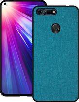 Schokbestendige doek textuur pc + tpu beschermhoes voor Huawei Honor View 20 (blauw)