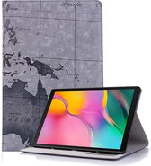 Map Texture Horizontaal Flip Leren Hoesje voor Galaxy Tab S5e 10.5 T720 / T725, met houder en kaartsleuven en portemonnee, willekeurige textuurweergave