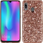 Glittery Powder Shockproof TPU Case voor Galaxy A30 (Rose Gold)