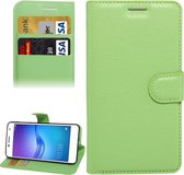 Voor Huawei Enjoy 6 Litchi Texture Horizontal Flip PU lederen tas met houder & kaartsleuven & portemonnee (groen)