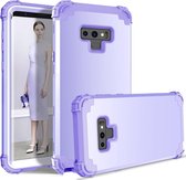 Shockproof 3 in 1 No Gap in the Middle Silicone + PC Case voor Galaxy Note9 (Lichtpaars)