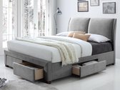 Bed 'Babano' 160x200 + lattenb. - PU Grijs (6c)