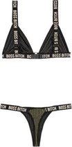 BH-Set Bo$$ Bitch -Zwart/Goud - L/XL - Goud - Sexy Lingerie & Kleding - Lingerie Dames -  Dames Lingerie - BH-Sets