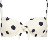 Hunkemöller Dames Badmode Voorgevormde beugel bikinitop Scallop Dot  - Wit - maat B80