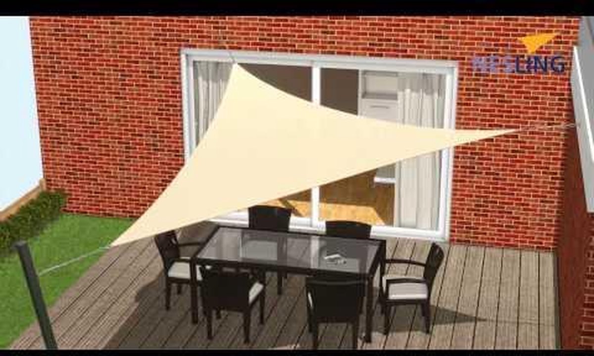 Nesling Dreamsail voile d'ombrage triangulaire, 400x400x400cm, Crème