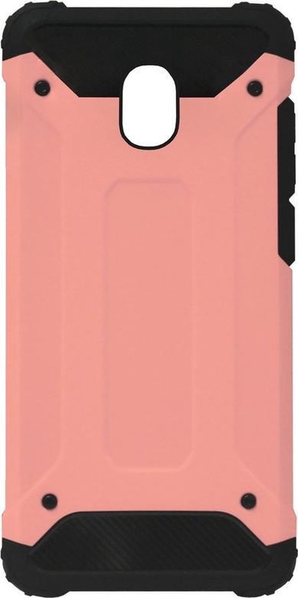 WLONS Rubber Kunststof Bumper Case Hoesje Geschikt voor Samsung Galaxy J7 (2017) - Goud Rose