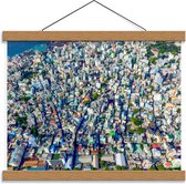 Schoolplaat – Bovenaanzicht van een Stad - 40x30cm Foto op Textielposter (Wanddecoratie op Schoolplaat)