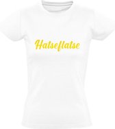 Hatseflatse Goud Dames t-shirt |  Massa is kassa | hatseflatsen | Peter Gillis | Wit