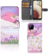 Book Style Case Samsung Galaxy A12 Smartphone Hoesje Cadeautjes voor Vrouwen Bird Flying