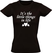 It's the little things in life dames t-shirt | pluk de dag | genieten | het leven | enjoy |  Zwart