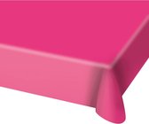 2x stuks tafelkleed van fuchsia roze plastic 130 x 180 cm - Tafellakens/tafelkleden voor verjaardag of feestje