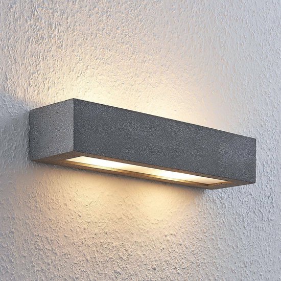 Lindby - LED wandlamp - 2 lichts - beton - H: 7.5 cm - G9 - grijs
