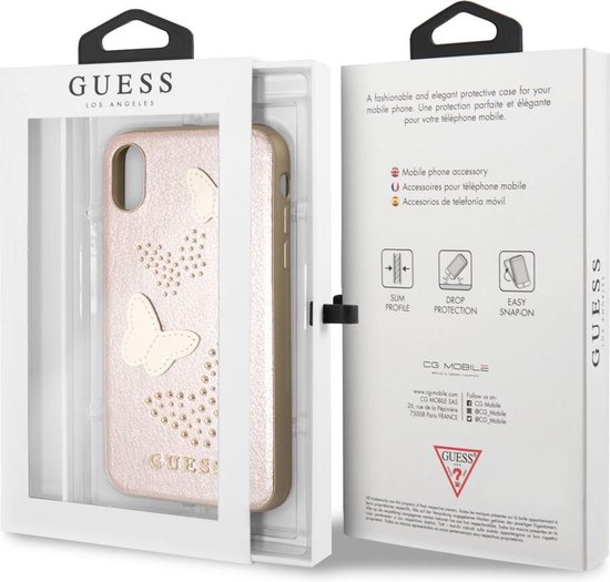 Coque rigide Guess Studs & Sparkle Design Apple iPhone X / XS (5.8 '') - Or  rose | bol