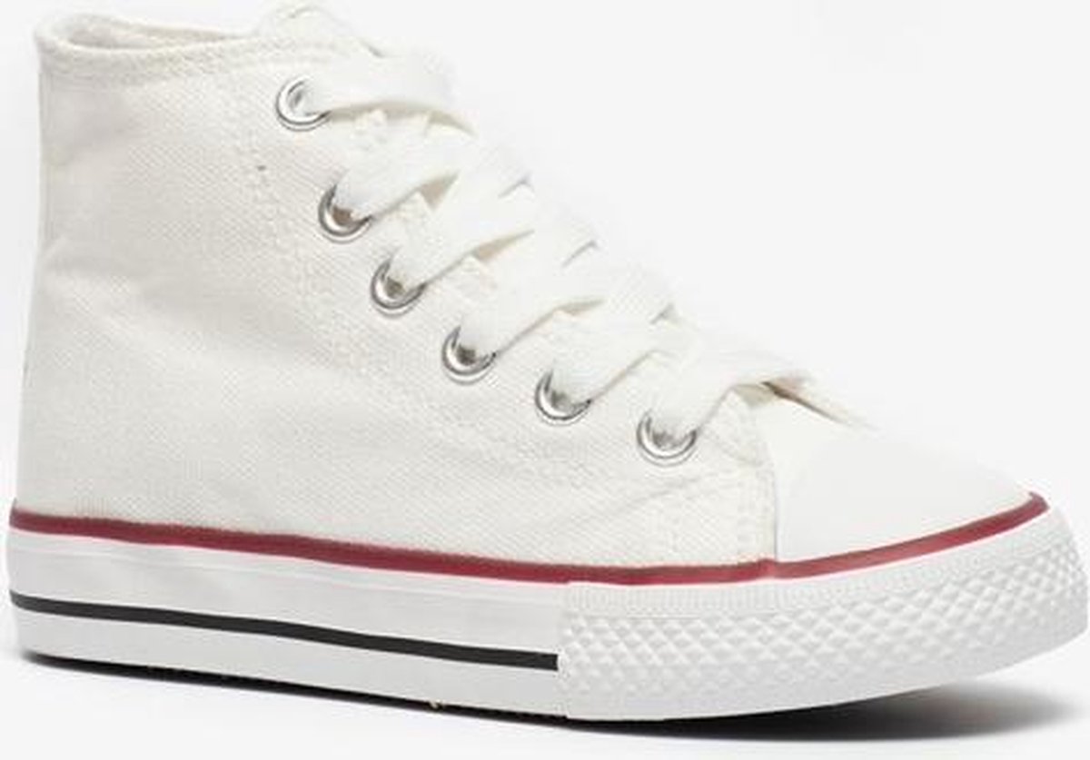 Hoge canvas kinder gympen wit - Wit - Maat 26 - Uitneembare zool | bol.com