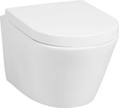 Saqu Sky 2.0 Hangtoilet - met Spoelrand Incl. Toiletbril met Quickrelease - Wit - WC Pot - Toiletpot - Hangend Toilet
