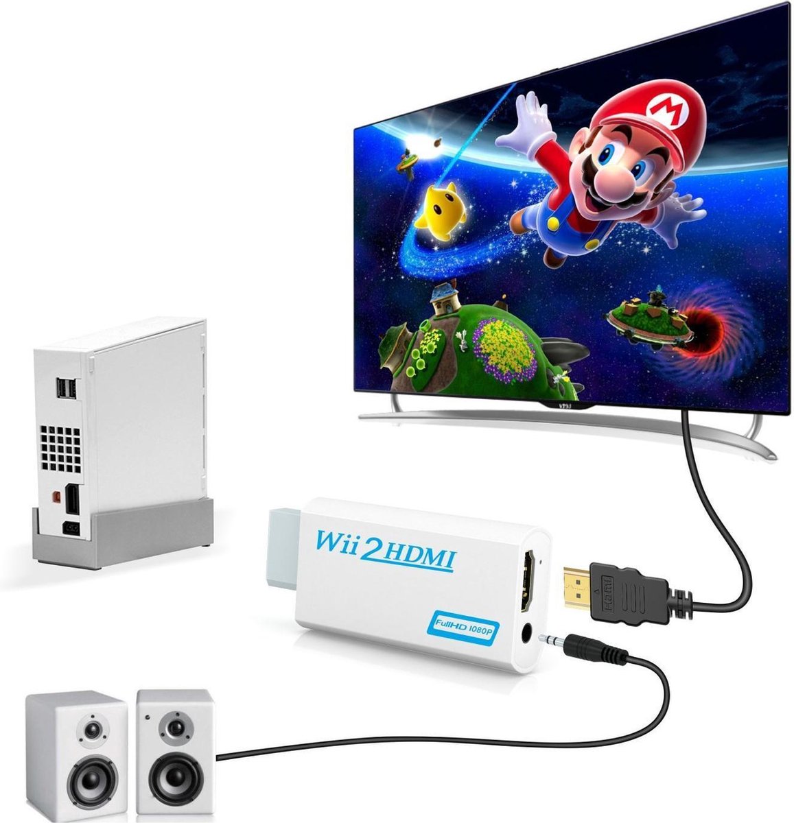 Wii naar HDMI omvormer - Nintendo Wii naar HDMI Converter | bol.com