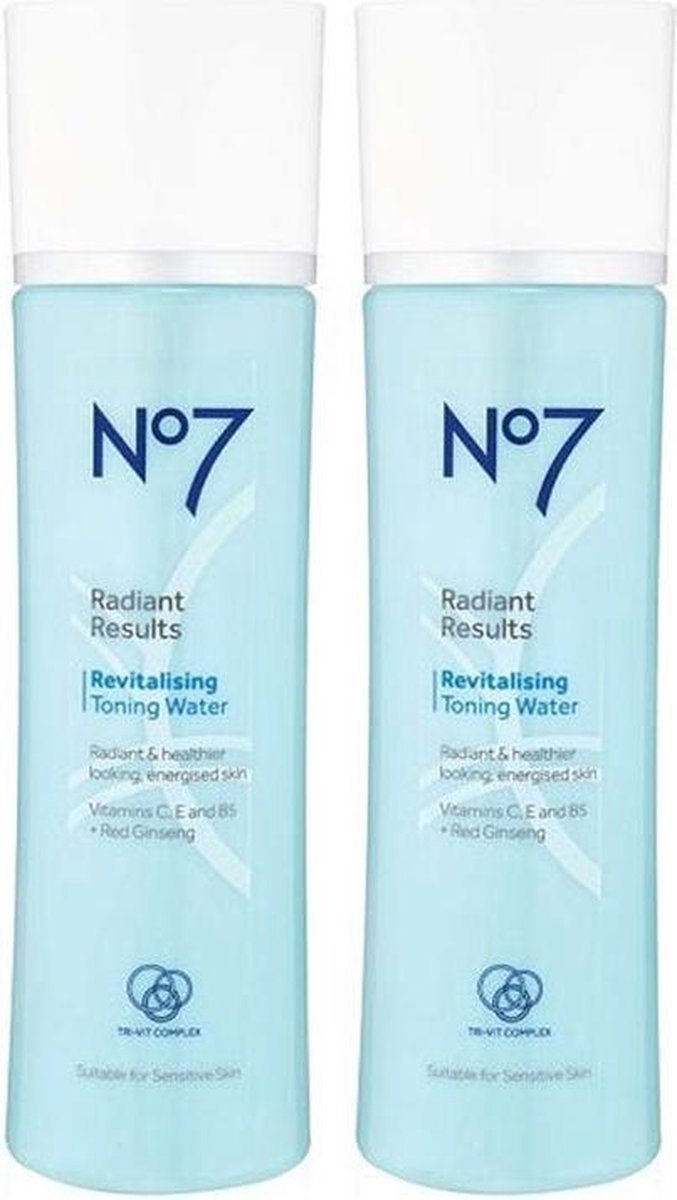 No7 Radiant Results Revitalising Toning Water - gezichtsreiniging - 2x200ml