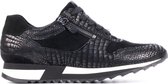 Hassia Vrouwen Suède Crocoprint Lage sneakers / Damesschoenen  302026 - Zwart - Maat 38.5