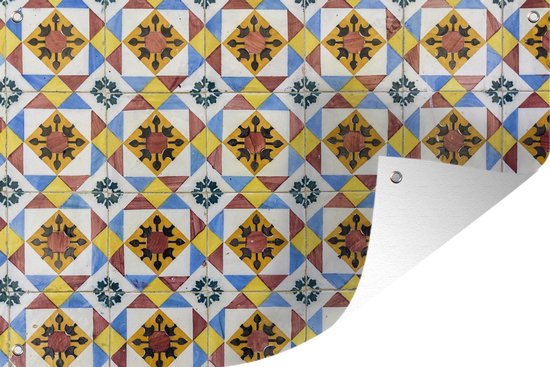 Centrum Ooit Uitgaand Kleurrijke tegels van Marokkaanse mozaïek Tuinposter 90x60 cm - Tuindoek  /... | bol.com