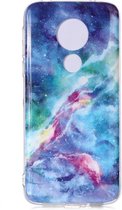 Voor Motorola Moto G7 Power gekleurde tekening patroon IMD vakmanschap Soft TPU beschermhoes (Blue Sky)